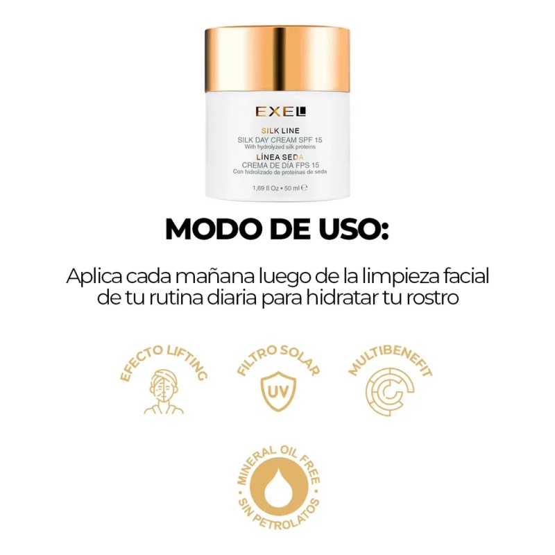Crema Facial de Día Exel con Ácido Hialurónico y FPS