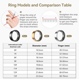 WNRTSA Smart Ring for Women & Men, Fitness Tracker with Heart Rate, Blood Oxygen, Sleep Monitoring, Long-Lasting Battery, IP68 Waterproof, Compatible with iOS & Android (Silver, 7#)