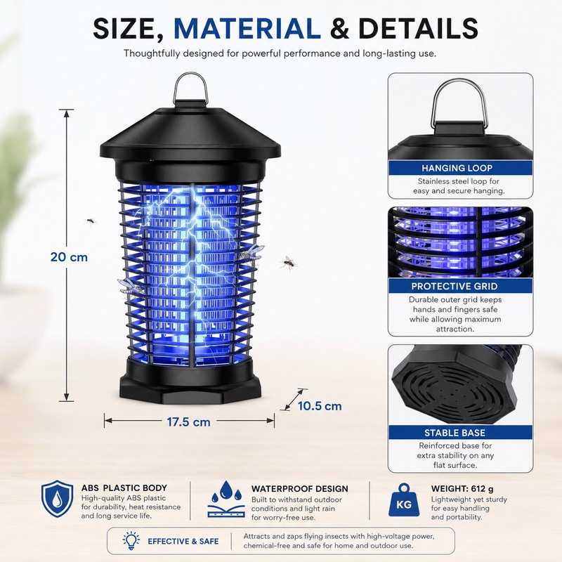 4000V Bug Zapper Lantern for Indoor & Outdoor Use –