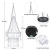 Hanging Solar Light Lantern Outdoor with Warm Crystal Chandelier Double