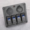 12V 24V 4 Gang Rocker Switch Panel IP65 Waterproof with