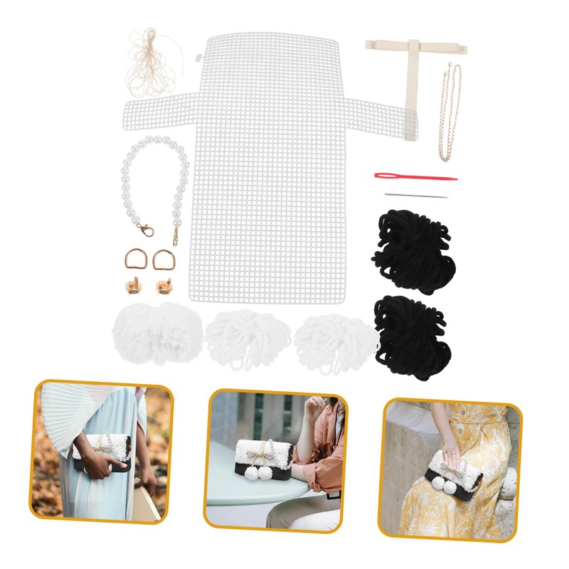 KONTONTY 1 Set Handmade DIY Crossbody Bag Kit Unique Woolen
