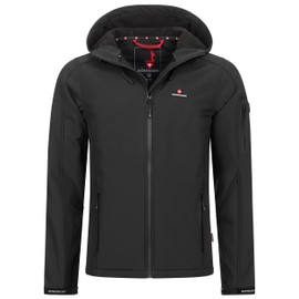 Höhenhorn Altus Men's Softshell Outdoor Functional Jacket Leisure Jacket Waterproof Breathable Warm with Microfleece Lining, Midnight black