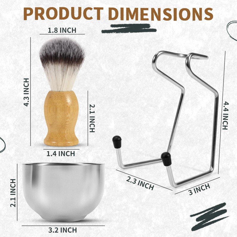 ÖkoStamm Shaving Brush and Bowl - Bamboo Shaving Brush for