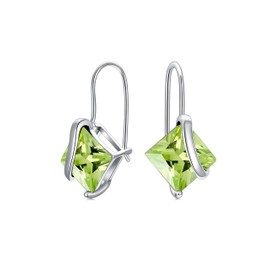 925 Sterling Silver Peridot Earrings for Women, August Birthstone Dangle Drop Earrings, Aug Birthday Jewelry for Women Girls