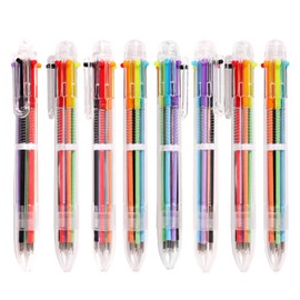 DAIKOYE DAIKOYE 24 PCS 0.5mm 6-in-1 Multicolor Ballpoint Pen 6 Colors Transparent Barrel Ballpoint Pen for Office School Supplies Students Children Gift