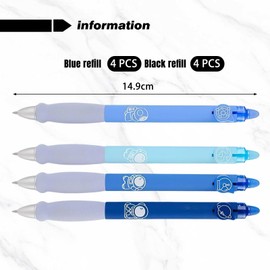 8 pieces erasable neutral pen, neutral pen of the press, writing tools, study and office supplies, cartoon stationery pen.