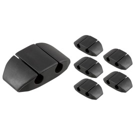 Cordinate Dual Slot Cable Management Dots, Cord Organizer Cable Holder Clips, Desk Cable Management Cable Organizer, Charging Cable Holder for Nightstand, Desk Cable Straps, 6 Pack, Black, 46091-RF1