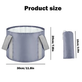 Foot Bath Bowl, Portable Foot Soak Tub, Foot soak Bowl, Foot Bath, Collapsible Bucket for Soaking Feet, Portable Foot Bath Bag, Foot Spa Soaking Feet Home Pedicure Basin Outdoor Camping (Gray)