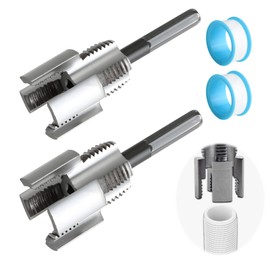 4 Pcs Integrated Internal & External Pipe Threading Tool, Pipe Thread Cutting Gadgets, 1/2'' &3/4'', Sealing Tape 2Pcs, Dual-Function Pipe Thread Cutting Tool for Drill Cutting Threading