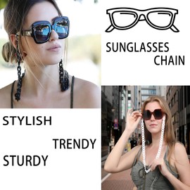 AOOLIA 3PCS Acrylic Glasses Chain, Eye Glasses Holders Around Neck Sunglasses Holder, Glasses Necklace Lanyard, Multicolor, 72cm