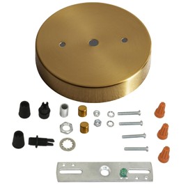 HNCAIDM 5 1/8 Inches Ceiling Lighting Canopy Kit Single Head Pendant Light Plate Cover with All Mounting Hardware, Light Fixture Cover Plate for Easy Installation (Antique Brass)