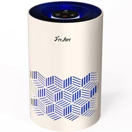 FreAire Air Purifiers for Bedroom, HEPA Air Purifier with RGB Lights Air Purifiers for Pets Dust Smoke Pollen Dander Smell, Portable Air Purifier with Air Filter For Home (Bone White)