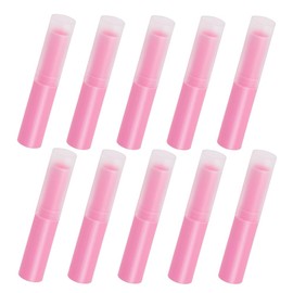 Mini Skater 10 Pcs 0.14oz Empty Flavored Lip Balm Container Tubes Non-Toxic Plastic Homemade Moisturizing Lip Stick with Caps Bulk Fit for Girls Women Adult DIY Making Supplies (Pink)