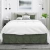 Nestl Olive Green Bed Skirt Full Size, Pinch Pleat Full