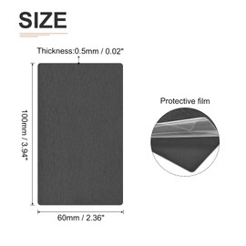 DTGN 100x60x0.5mm(LxWxT) Blank Metal Card - 5Pack - Good for Machinery - Anodized Aluminum Equipment Nameplate - Black