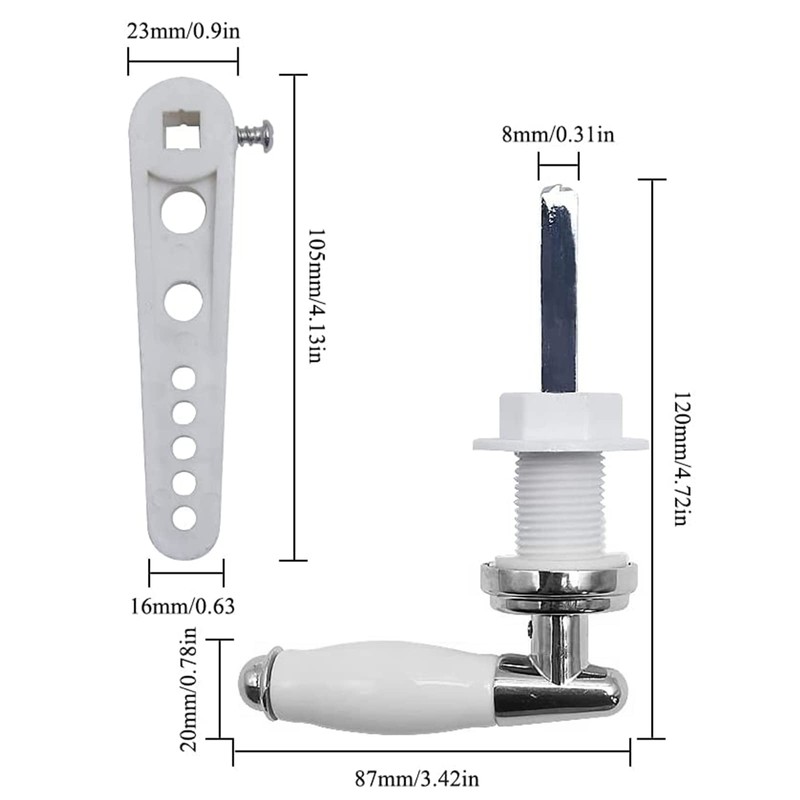 Metal Toilet Handle Cistern Lever Replacement Flush Lever Kit Metal