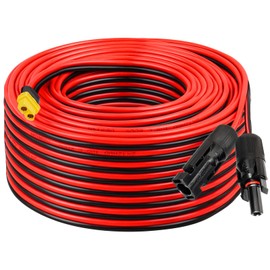 MOOKEERF Solar to XT60 Charge Extension Cable 100FT 12AWG XT60 Solar Cable for Portable Power Station Battery Pack