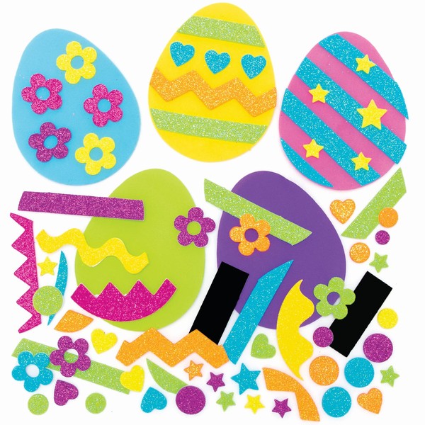 Baker Ross Easter Egg Foam Magnets for Crafts, Pack of