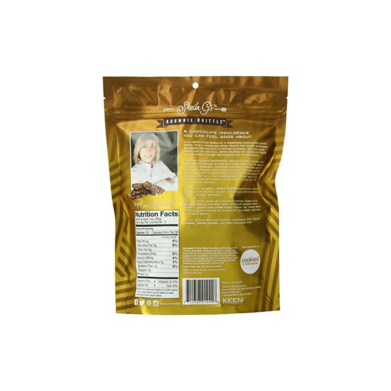 Sheila G's Brownie Brittle, Toffee Crunch, 5 Ounce Bag (Pack