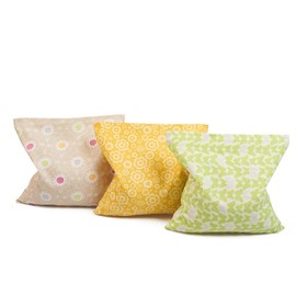 GRÜNSPECHT Kirschkern-Kissen 16x16 cm, Wärmekissen für Nacken, Bauch & Rücken, Bezug aus 100% Baumwolle, für Mikrowelle & Backofen, Punkte beige (112-V3)