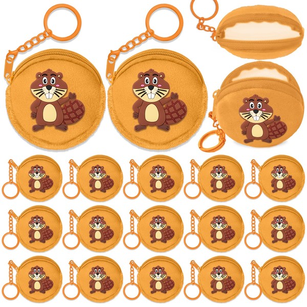 Elecrainbow 15 Pack Beaver Coin Purses with Keyring for Safari
