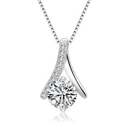 DECISIVE BE FEARLESS Women's Necklace, 925 Silver, Zirconia, Platinum Plated, Hypoallergenic, Accessory, Ribbon, Venetian Chain, Simple, Popular, Christmas, Birthday, Anniversary, Celebration,