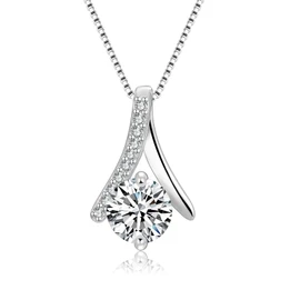 DECISIVE BE FEARLESS Women's Necklace, 925 Silver, Zirconia, Platinum Plated, Hypoallergenic, Accessory, Ribbon, Venetian Chain, Simple, Popular, Christmas, Birthday, Anniversary, Celebration,