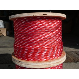 Sailboat Rigging Rope 1/4" x 50' Red/White Double Braided Polyester Dacron Sheet Halyard Line