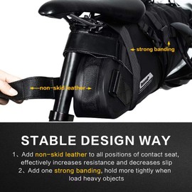 Rhinowalk Bike Saddle Bag Waterproof Bicycle Bag Cycling Seat Bag Mountain Road Portable Storage Bag, 10L