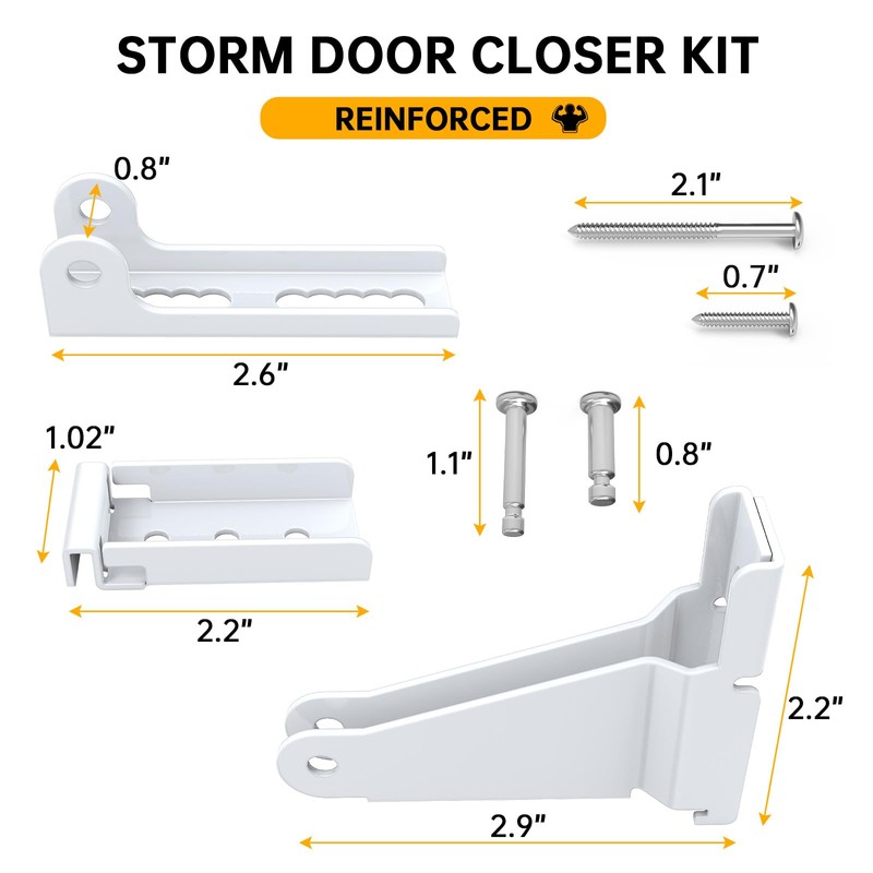 Reinforced Storm Door Closer Bracket Kit Compatible with Andersen, Emco,