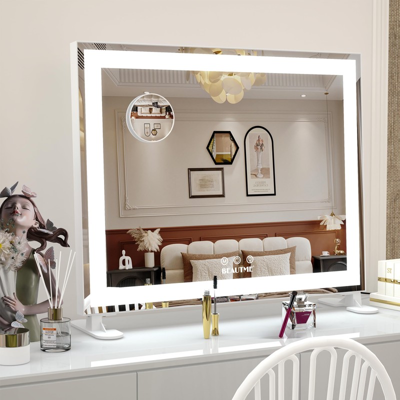 BEAUTME Vanity Mirror With LED Lights - Tabletop Hollywood Makeup