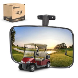 10L0L Golf Cart Mirror 9.5×7.5" Large Radian Extra Wide Panoramic Golf Cart Rear View Mirror Black Fits for Yamaha EZGO Club Car