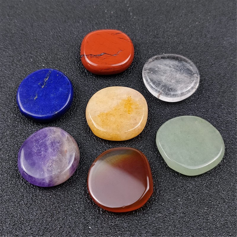 WANGCL 7 Piece Chakra Stone Set Polished Irregular Stones Chakra
