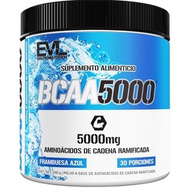 Evlution BCAA5000 | Polvo de Aminoácidos de Cadena Ramificada 5g, Proporción 2:1:1 | Recuperación Muscular y Energía Pre y Post-Entrenamiento | Sabor 