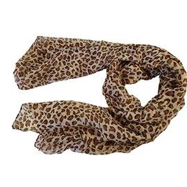 Fat-catz-copy-catz Women's Ladies Beige Soft Small animal Leopard print Scarf Shawl Wrap