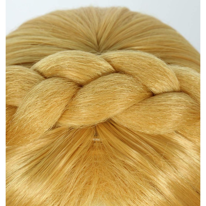 Linfairy Womens Long Blonde Wig Halloween Cosplay Wigs with 2
