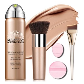 ZHISHUDL Magic Minerals Airbrush Foundation Spray,Air Brush Makeup Full Coverage Foundation for Mature Skin, Older Women and Teenagers,Long Lasting Lightweight Natural Makeup - 01 Natural