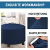 DKSLIPGO Ottoman Cover Stretch Ottoman Slipcover Round Ottoman Storage Cover