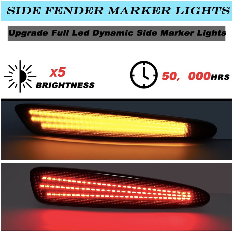 ULTRALTH Dynamic LED Side Marker Lights for 2005-2013 Chevy Corvette