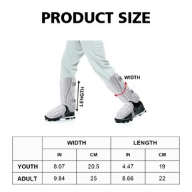 Norespnea Batter's Leg Guard, Baseball Shin Guard, Batter's Baseball Softball Leg Guard for Youth and Adult -White(Youth)