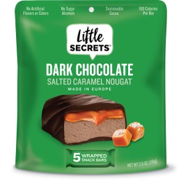 Little Secrets | Creamy Nougat Bars | 30% Less Sugar | Guilt-Free | Nothing Artificial (Salted Caramel Nougat, 1-Pack (5 Snack Bars))