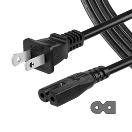 2 Prong Polarized Power Cord for Singer, Brother, Viking, Pfaff Sewing Machine, Vizio Smart TV Power Cable Replacement