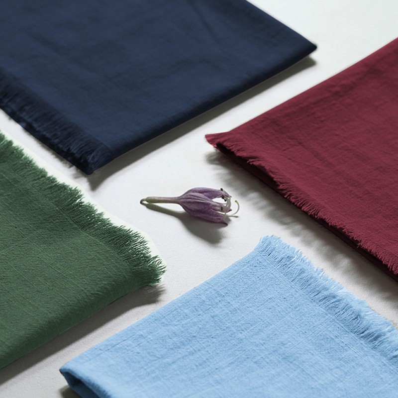 Ayuzawa Handmade Cloth Napkins 100% Cotton Napkins with Fringe，Delicate Handmade