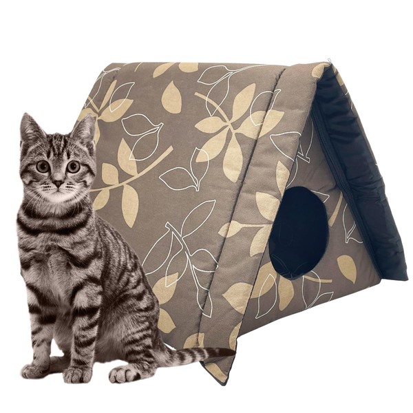Fhiny Stray Cats Shelter, Waterproof Outdoor Cat House Foldable Warm