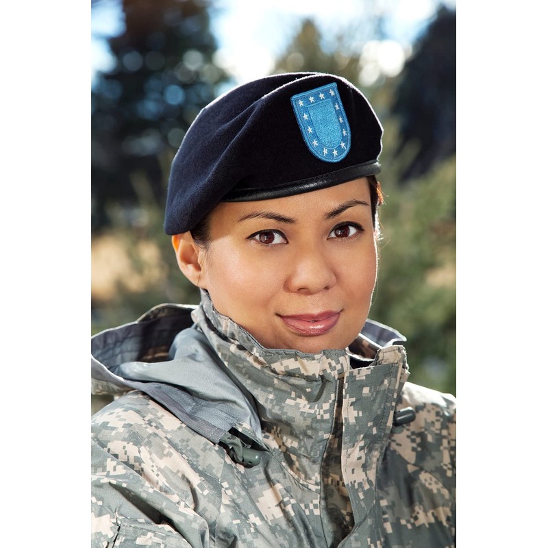 Gajaous British Military Berets with Leather Sweatband, Adjustbale Army Black