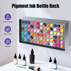 DDBESSIC Tattoo Ink Holder, 78 Holes Pigment Ink Tattoo Holder, Wall Mounted Pigment Ink Bottle Rack 1.18in Hole Diameter Tattoo Ink Organizer Permanent Makeup Tattoo Holder for Pigment Ink