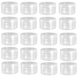 Clear 3.5 oz PET Jar w/Silver Cover with Gasket 20PCS