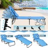 DREAMADE Chaise Lounge Beach Chair, Adjustable Beach Recliner w/Face Hole