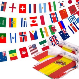 100 Countries String Flag 2 Pack, 82 ft International Flags Bunting Banner, World Flag Banner Decoration for School, Sports Events, Grand Opening, Party - Colour: 1 Pack